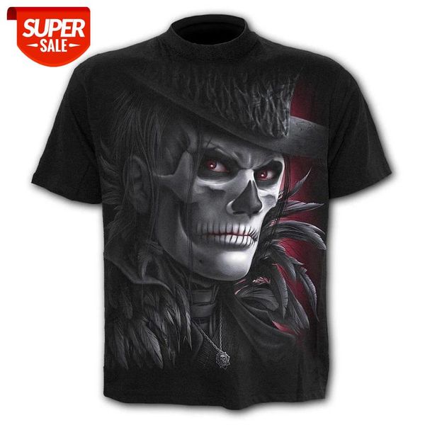 

new design heavy metal rock skull 3d t-shirt summer fashionable short-sleeved t-shirt for men and women casual t-shirts men #5t4j, White;black