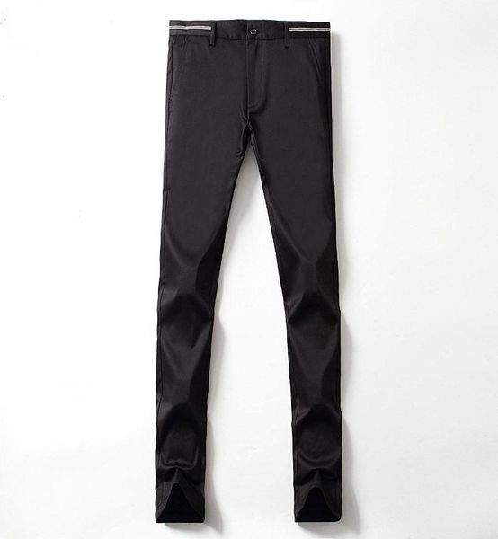 

baly homme slim fit pants stretch trousers men's business classic casual clothes fashion long pants, Black