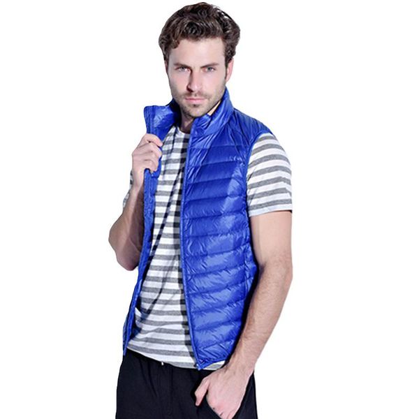 

men's vests nice men white duck down vest winter ultra-light warm s-3xl male waistcoat sleeveless outwear chaleco hombre, Black;white
