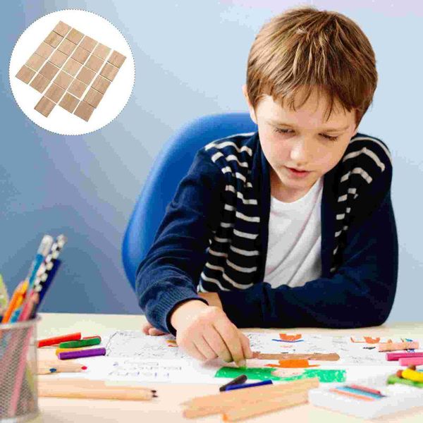 

wall clocks 25pcs unfinished bamboo pieces diy painting square chips