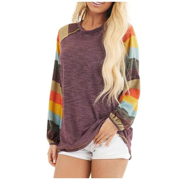 

women's t-shirt rainbow long sleeve t-shirts lady casual o-neck oversized young preppy style t shirt women sweatshirt ropa mujer, White