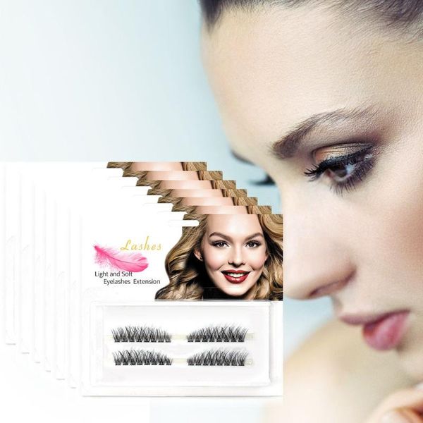 

false eyelashes individual 3d c curl 007 single cluster premade volume fans segmented natural lashes mink hair