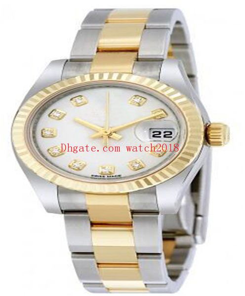 

luxury unisex's watches mechanical automatic 116233 36mm calendar white diamond dial stainless steel bracelet men's wristwatches, Slivery;brown