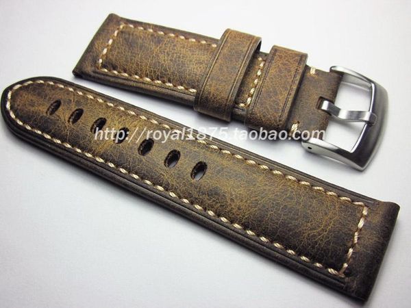 

watch bands crazy horse skin straps vintage genuine leather watchband calfskin 20 21 22 24 26mm brown stainless bracelet, Black;brown