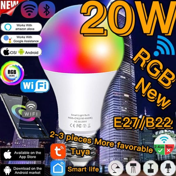 

bulbs 20w smart led light bulb intelligent night dimmable edison lamp wifi/ir remote control work with alexa google home