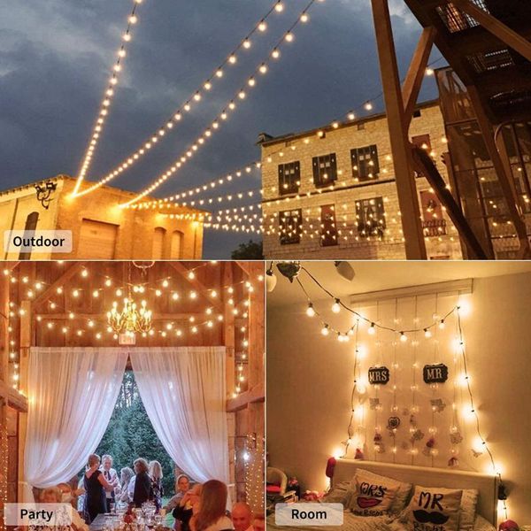 

strings outdoor string lights plastic vintage waterproof strand bulb hanging lamp garland decoration us plug home party decor supplies