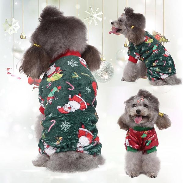 

dog apparel christmas hoodies winter pet warm sweater clothes four-legged cat outfits ropa para perros