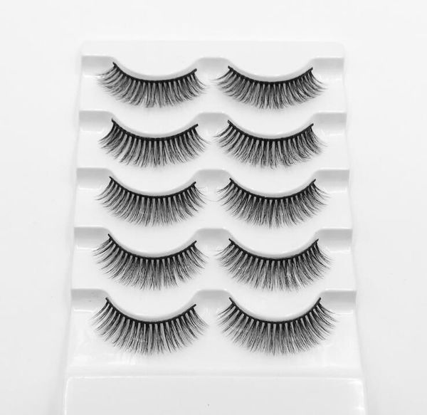

false eyelashes 5 pairs of 3d natural long dramatic makeup eye extension elongated three-dimensional
