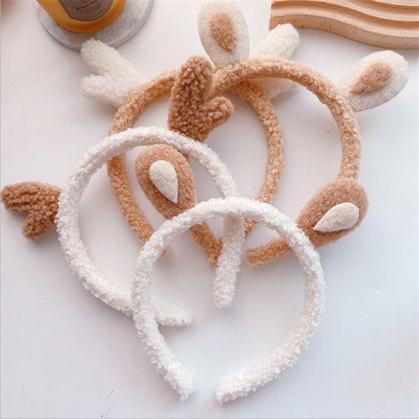 

hair accessories 10pcs/lot fashion girls headband soft plush warm hairband lovely ears animal cartoon hoop winter accessorie, Slivery;white