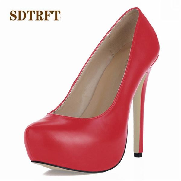 

dress shoes sdtrft spring stilettos zapatos 14cm thin heels ladies nightclub woman wedding platforms pumps sapato feminino, Black