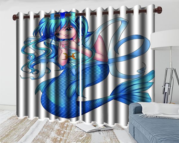 

mermaid 3d p curtain elegant bedroom 3d curtain window treatment drapes home decor curtain