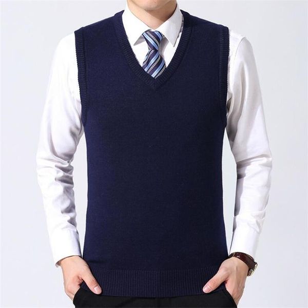 

men's sweaters 7 colors fashion brand knit sleeveless vest pullover 2021 autum mens casual designer woolen mans clothes, White;black