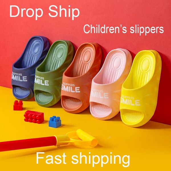 

slipper children' slippers summer toddler cute beach shoes for boys girls waterproof antiskid bathroom kids soft baby shoe, Black;grey
