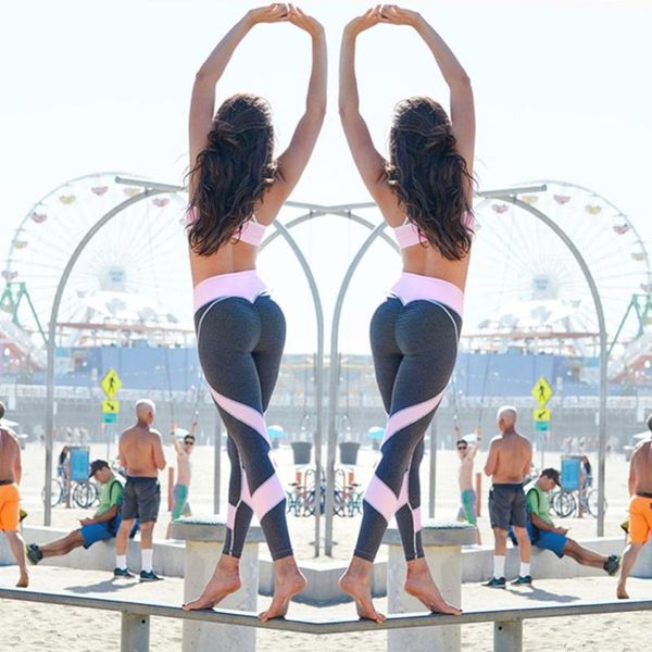 

yoga outfits 2021 women lady activewear pink legging spring summer light grey pant autumn high waist leggins, White;red