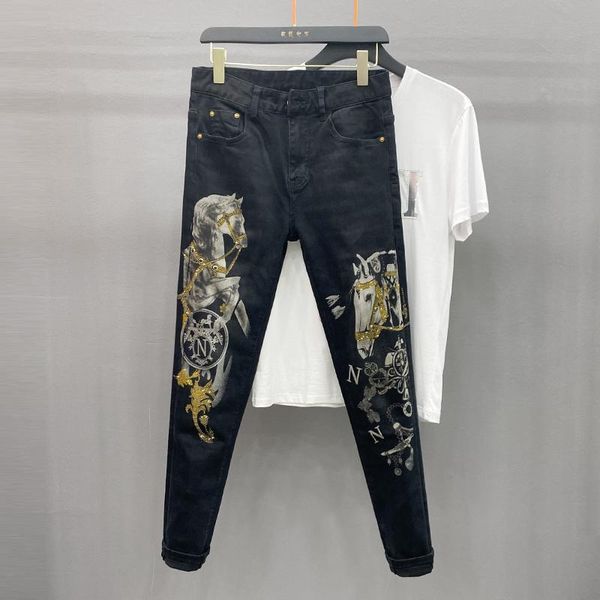 

men's jeans wz0825 fashion 2021 runway luxury european design party style clothing, Blue