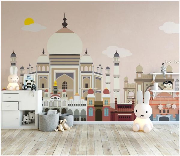 

wallpapers custom po 3d wallpaper cartoon city building children room background home decor wall murals for walls 3 d