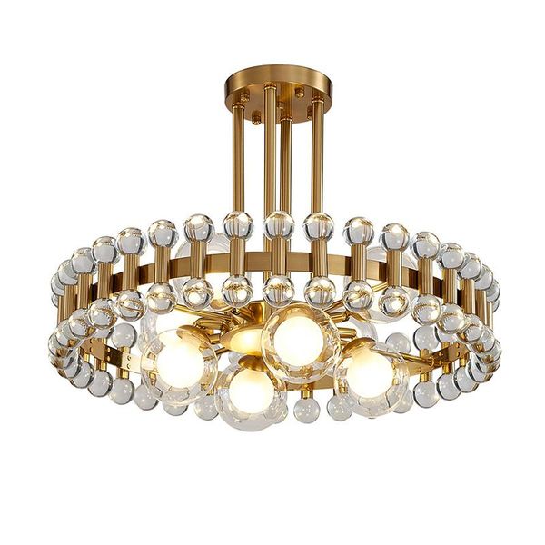 

chandeliers led g9 postmodern crystal ball glass round ceiling chandelier lampen lustre indoor art light fixture home living room bedroom