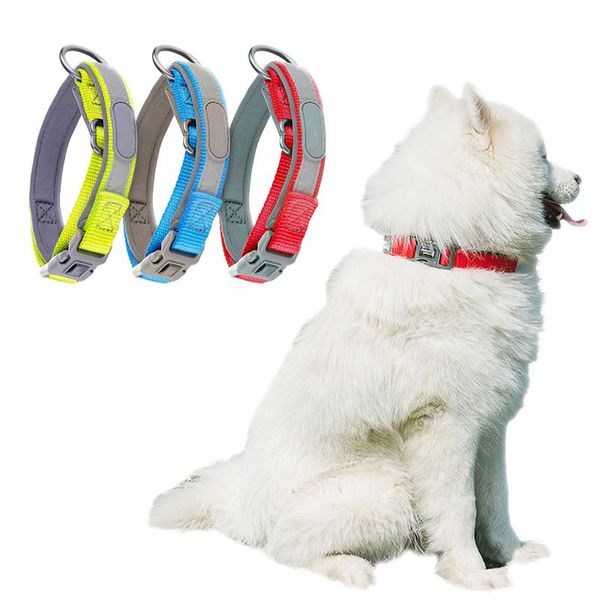 

new home polyester reflective dog collar small dog strangle prevention collar medium golden retriever pet products j8a5463