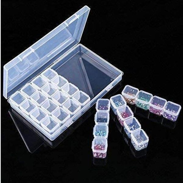 

diamond painting storage box with 28 adjustable handicraft storage beads spacer charms glass beads for jewelry making makeup box