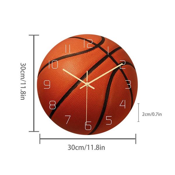 

round basketball appearance wall clock mute home decoration wall clock#35