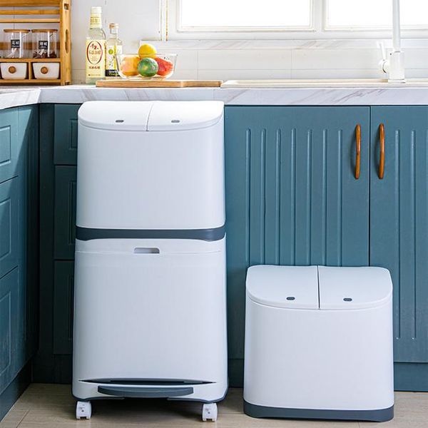 

storage bottles & jars automatic recycling touchless garbage can plastic with pedal kitchen trash