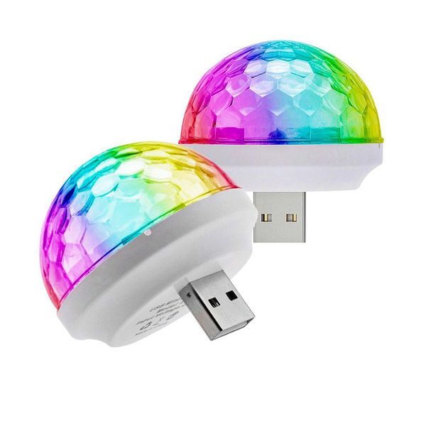 

usb mini led effects stage light disco elfin voice control self-propelled crystal magic ball phone music bulb night lamp eub