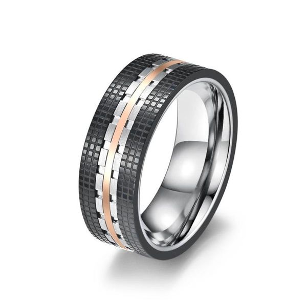 

wedding rings loredana solid titanium steel mechanical split square punk style creative handmade exquisite jewelry, Slivery;golden