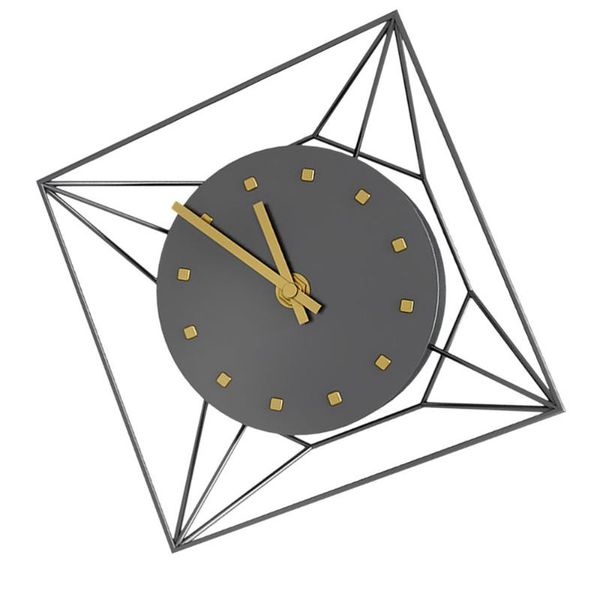 

1pc square metal desk clock modern mute clock creative table home decor