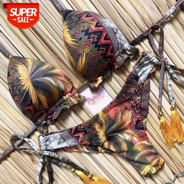 

Floral vintage Brazilian Bikini Thong Sexy Halter Swim Bathing Suit Mini Bikini String Push Up Swimwear 2 Pieces Women Swimsuit #7h3N, White;black