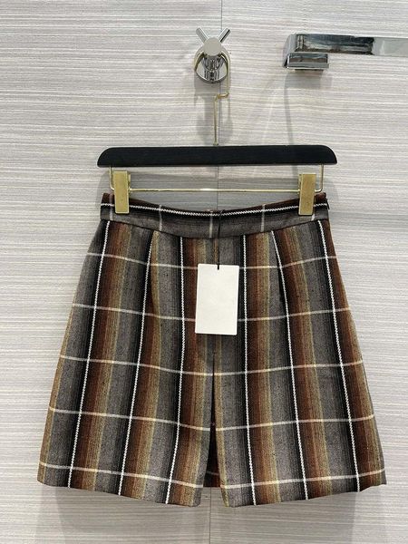 

skirts high-end brand woman 2021 early spring temperament british college skirt high waisted checkered pleated a-line, Black