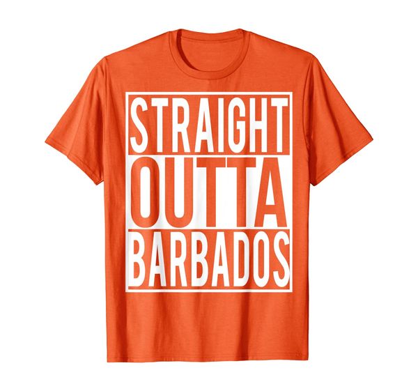 

straight outta barbados country name t-shirt, White;black
