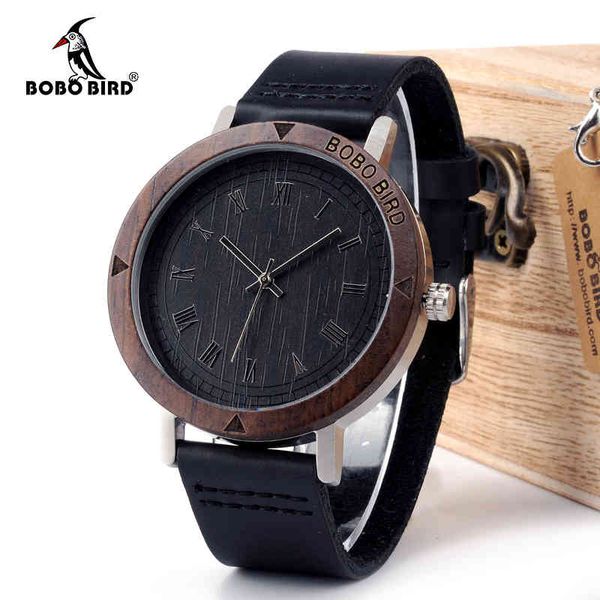 

watches bobo bird wk05 mens watch rome number dial face soft leather band japan quartz 2035 wristwatch drop shipping accept oem relogio, Slivery;brown