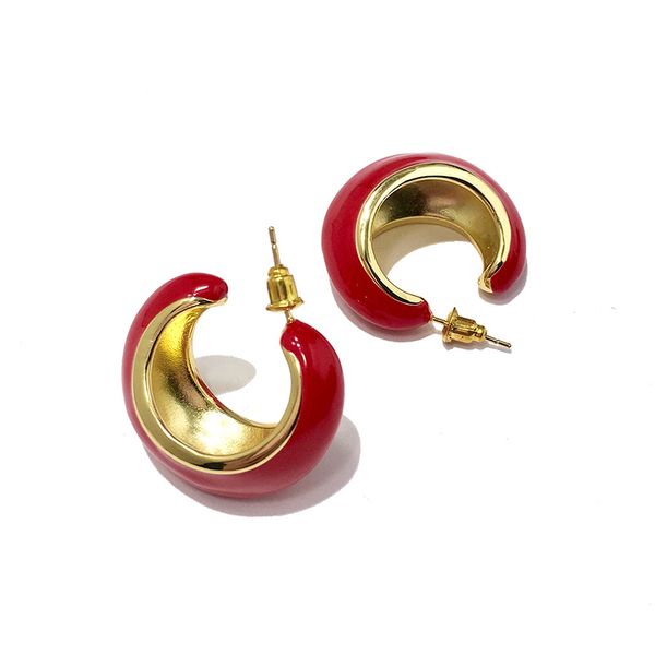 

copper gold plated colour enamel stud earrings for women new arrival selling new luxury fashion jewelry, Golden