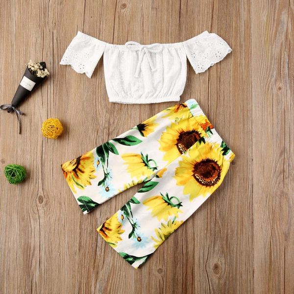 

clothing sets baby & children's 1-4years 2pcs toddler kids girl clothes lace pants trousers summer outfits, White