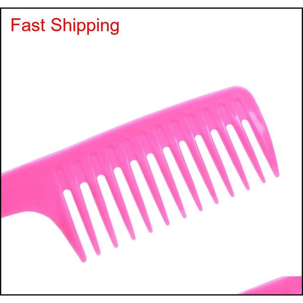 

wholesale- candy colors 23.8cm handgrip barber hairdressing haircut comb plastic wide tooth hair combs hai qylajw lipper, Silver