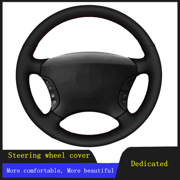 

steering wheel covers diy car cover black hand-stitched artificial leather for - s-class w220 s350 s500 s600 s430 2004-2006
