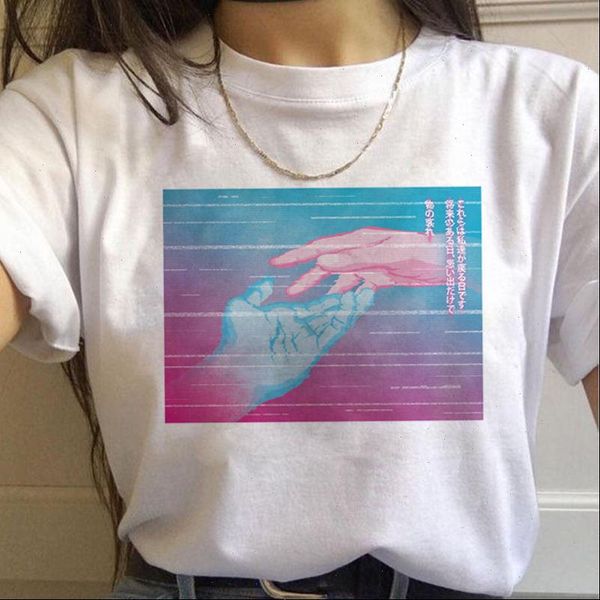 

summer aesthetic fashion t shirt 90 s harajuku ms. ulzzang t shirt funny cartoon tshirt streetwear print women short sleeve, White