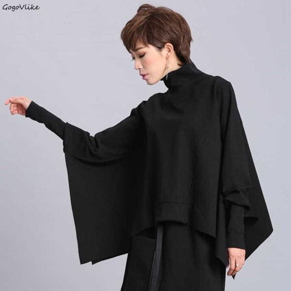 

women's hoodies & sweatshirts black batwing hoody harajuku 2021 women loose sweatershirt pullovers jumper for girl 4xl lt738s40
