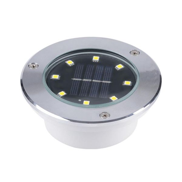 

solar lamps thrisdar 3/8leds aluminum outdoor pathway in-ground lights deck step light for patio lawn yard driveway