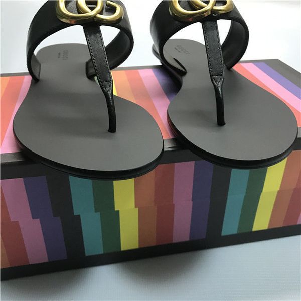 

slippers sandals european and american women's summer fashion wear metal button clip toe sandalsv9de, Black