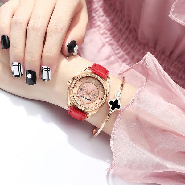 

designer watch brand watches luxury watch diamond inlaid women's quartz belt leisure women's, Slivery;brown