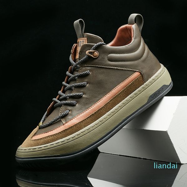 

2021 autumn fashion trend new men's leather clown shoes korean version of the trend tilted casual all-match shoes, Black