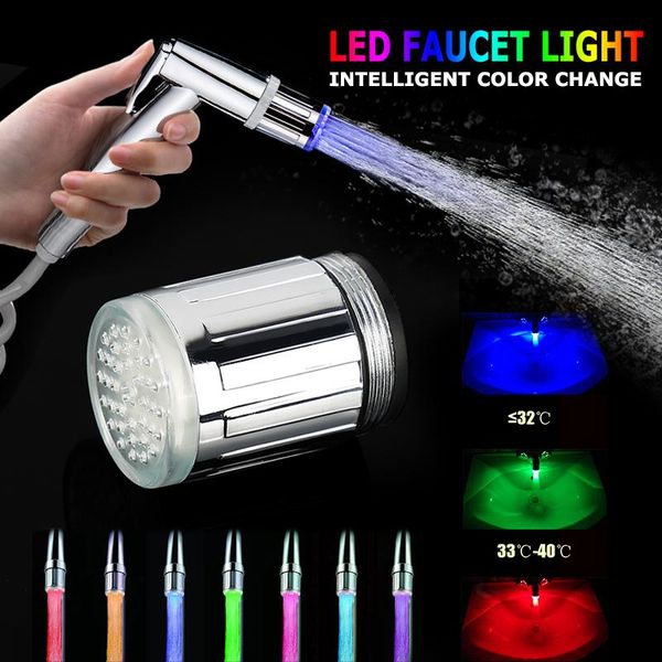 

kitchen faucets led water faucet light changing glow temperature sensor tap shower spraying head aerators dropsh