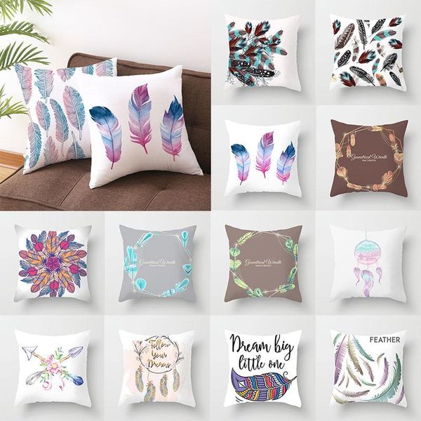 

pillow case printing soft pillowcase cushion cover feather home car supplies printed super