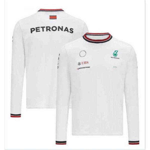 

petronas sweatshirts mens t shirts luxury brand mercedes amg f1 formula one racing women casual long sleeve t-shirts benz lewis hamilton tea, White;black
