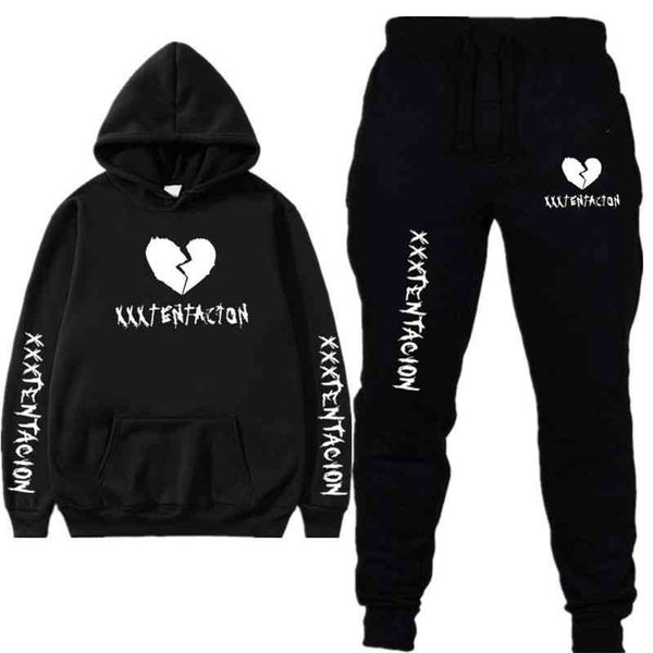 

sports suit men's sports leisure hooded sweater sportswear, Black