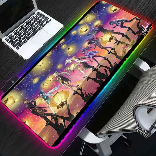 

mouse pads & wrist rests rgb office game accessories desk pad anime pc gamer xxl folding 40x90cm natural rubber waterproof