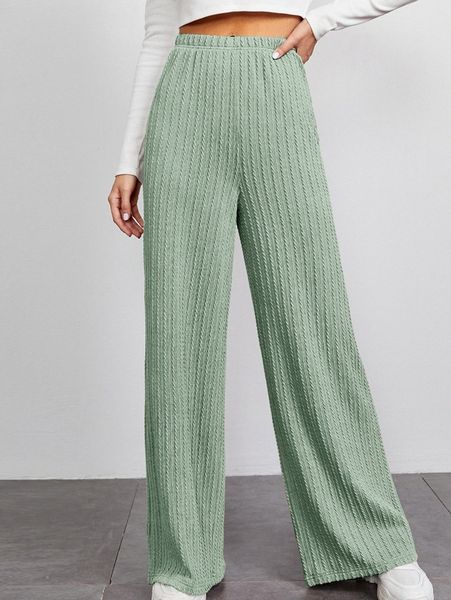 

solid wide leg pants u2ku#, Black;white