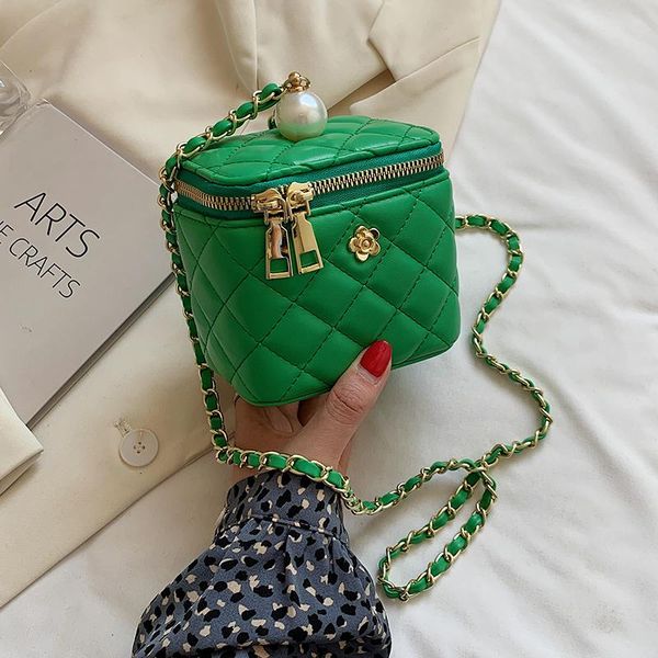 

evening bags lattice square crossbody bag mini box 2021 summer pu leather women's designer handbag chain shoulder messenger