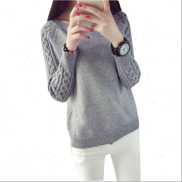 

2021 sweater women pullover twist pattern o neck solid color autumn winter korean womens sweaters and pullovers vestidos lxj433, White;black